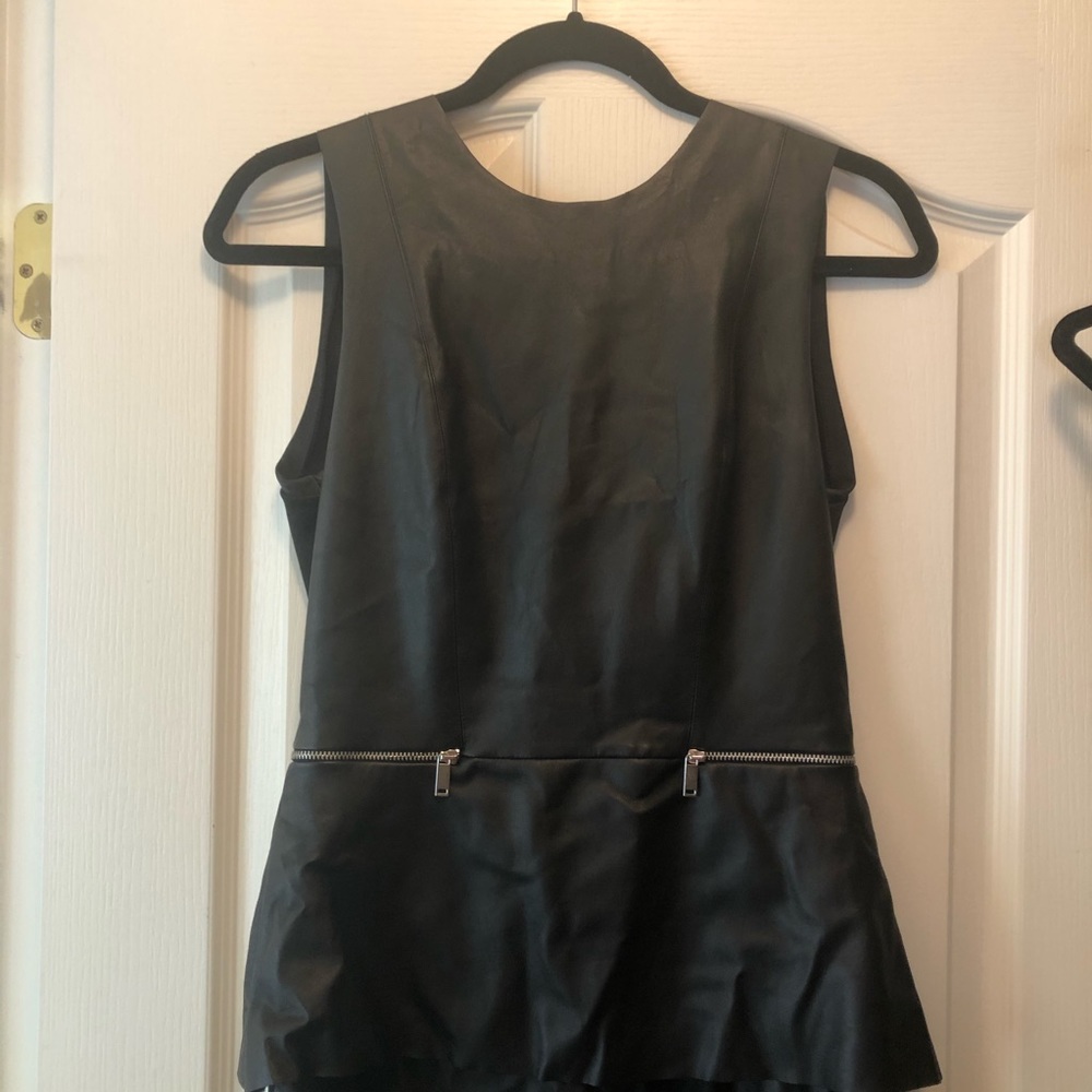 Zara Faux Leather Peplum Dress